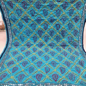 Premium Jaipur Handmade Phulkari Scarfs Dupatta Cotton Phulkari Dupatta Embroidered Mirrorwork Chunni for Wholesale Price - Product Image 1