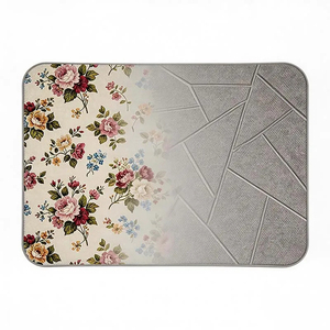 Tapis de bain rectangulaire en microfibre, fabrication mécanique, design minimaliste, antidérapant, séchage rapide, avec support en mousse à mémoire de forme pour salle de bain - Product Image 3