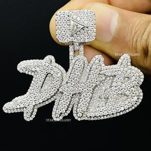 จี้เพชรโมอิส925แบบกำหนดเองจี้เงินแท้ VVS Moissanite จี้รูปตัวอักษร VVS Moissanite จาก iced OUT - Product Image 1