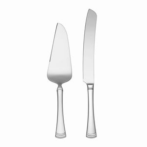 Ensemble de 2 pièces en acier inoxydable de luxe avec poignées en laiton résine/bois/marbre Ensemble de couverts en métal argenté pour gâteau, tarte et désert - Product Image 2