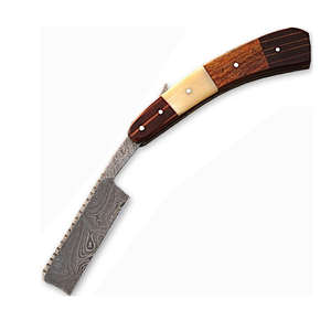 Maquinillas de afeitar con hoja de acero de Damasco Maquinilla de afeitar recta de acero de Damasco personalizada - Product Image 1