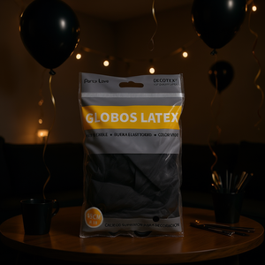 Palloncini in lattice Party Love 45 cm R18 neri per decorazioni - Product Image 3