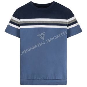 Camiseta de Manga Larga Personalizada de Fábrica para Hombre, Color Sólido, Rayas, Cuello Redondo, Mezcla de Algodón, Corte Holgado, Estilo Urbano, Pedido al por Mayor - Product Image 1