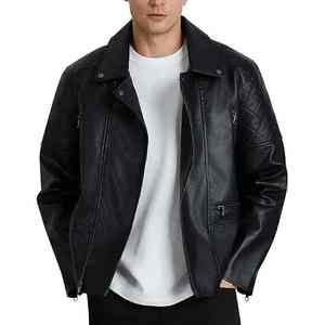 แจ็กเก็ตหนังแท้สำหรับผู้ชายกันลมระบายอากาศเข้ารูปวินเทจ - Product Image 5