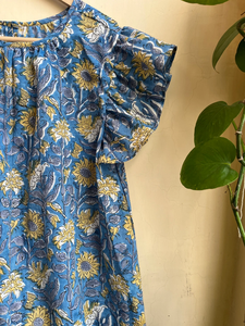 Main bloc imprimé femmes haut d'été décontracté Floral coton Blouse avec broderie à la main vêtements d'extérieur courts - Product Image 3