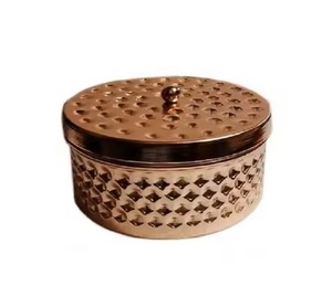 Juego de tarros de vela martillados de cobre Contenedor multiusos Portavelas de vidrio de cobre - Product Image 2