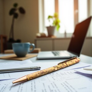 Handcrafted Vietnamese <b>Pen</b> with Stabilized Wood 0.7mm Writing Width for School Office and Promotional Purpose Amber Tone - Product Image 6