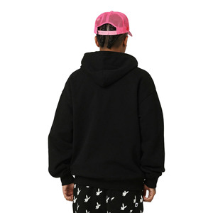 Vente en gros Sweat à capuche mode surdimensionné avec strass délavé à l'acide Sweat-shirt vintage à fermeture éclair avec appliques brodées pour hommes - Product Image 4