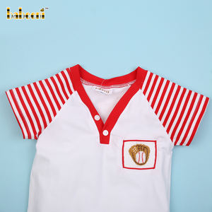 Babeeni bordado de béisbol a mano personalizado para mamelucos de burbujas de niño ODM/OEM para ropa Babi - Product Image 3