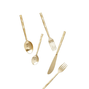 Fancy <b>Vintage</b> Server Set Stainless Steel Salad Server With Elegant Hand Crafted Handles Handmade Golden Color Finished - Product Image 2