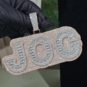 สร้อยคอเพชรทรงโอเวอร์ไซซ์ขนาดใหญ่ที่ออกแบบได้เองจี้น้ำแข็งที่เป็นของขวัญด้านหลังแข็งสำหรับเขาใส่ได้กับโซ่คิวบาขนาดใหญ่สีทองเงิน - Product Image 3