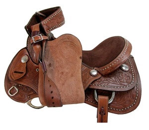 Ensemble de selles de cheval en cuir véritable de qualité supérieure, assorti parfaitement à la tack de course anglaise Western Endurance - Product Image 6