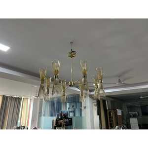 Lustre Sputnik en laiton Skyla avec 8 bras et 16 lumières - Product Image 3