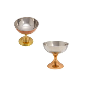 Cuenco de helado de latón clásico de alta calidad y cuenco de postre de helado dulce decorativo tamaño pequeño y artesanía de la India - Product Image 5