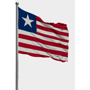 Bandera de Liberia Personalizada para Exteriores, Impresión Digital en Seda, Asta de Aluminio para Exhibición - Product Image 1
