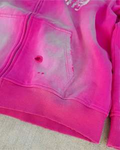 Fábrica de ropa Sudadera con capucha personalizada Peso pesado desgastado Serigrafía Logo Sudaderas con capucha Pullover Lavado ácido Sudadera con capucha Hombres - Product Image 4