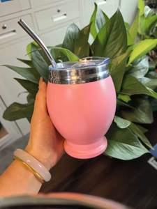 Tasse isotherme portable de 12 oz pour Yerba Mate, <span class=keywords><strong>avec</strong></span> revêtement en poudre, personnalisable, <span class=keywords><strong>avec</strong></span> cuillère à thé et paille - Product Image 3