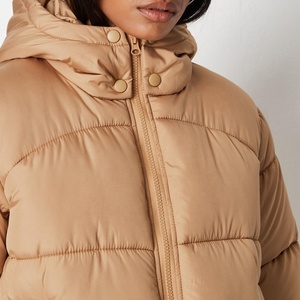 Fashionable Women's High Quality Breathable Quilted Canvas Woven <b>Waterproof</b> Puffer Jacket with <b>Zipper</b> Closure - Product Image 6