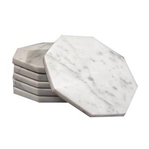 Dessous de verre en marbre de luxe fait à la main rond en marbre naturel forme carrée et taille personnalisée prix bon marché - Product Image 3