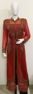 Kaftan Kurta ouvert sur le devant pour femmes, brodé à la main, en soie Georgette, design ethnique moderne, tenue de soirée pour les vacances, style indien pakistanais - Product Image 4
