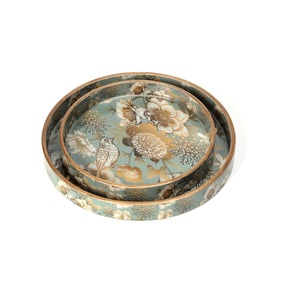 Plateau de service rond en bois naturel écologique le plus demandé Table d'hôtel moderne personnalisée plateaux de miroir décoratifs pour la décoration intérieure - Product Image 5