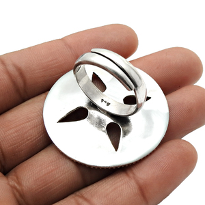 Bague réglable en argent uni pour elle 925 argent sterling oxydé Look ethnique bague élégante artisan indien bijoux faits à la main inde - Product Image 6