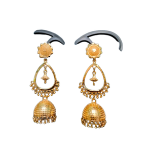 Latest Designed <b>Earrings</b> Set with 22CT Gold Plated <b>Jhumka</b> Style <b>Earrings</b> Jewelry for Women Wear by Exporters - Product Image 2