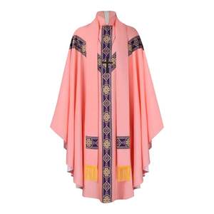 Bajo MOQ botón abajo blanco hecho clero cuello romano bata manga larga sacerdote camisa para servicios de Iglesia - Product Image 5