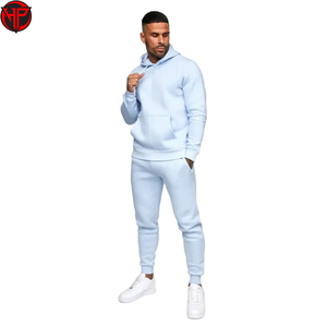 Impresión de peso pesado bordado Logo gimnasio pulóver Sudadera con capucha conjunto Jogging Sweatsuit hombres personalizado 100% algodón Puff estampado Sudadera con capucha - Product Image 1