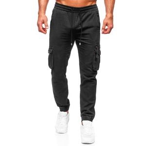 Pantalon de travail pour hommes personnalisé OEM 100% sergé de coton léger motif droit décontracté ourlet fendu Baggy Streetwear multi-usages - Product Image 2
