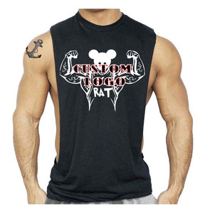 Débardeurs de gym unisexe 100% coton à séchage rapide personnalisés OEM vente en gros grande taille respirant pour la course à pied et imprimé de musculation - Product Image 2