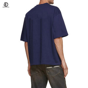 เสื้อยืดผ้าฝ้าย300 GSM โอเวอร์ไซส์สำหรับผู้ชายเสื้อยืดครอปบ็อกซี่พิมพ์ลาย - Product Image 4