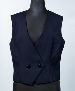 Gilet de créateur formel traditionnel bleu vente en gros de vêtements élégants pour femmes gilet d'hiver - Product Image 2