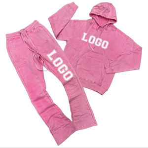 Ensemble de survêtement décontracté en molleton 100% coton de haute qualité, uni, lourd, uni, personnalisable pour hommes - Product Image 2