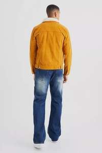 <b>Men</b> denim <b>jacket</b> with thick <b>sherpa</b> lining warm winter outerwear vintage streetwear ripped blue jean coat fashion casual - Product Image 3