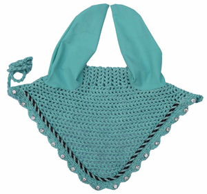 ที่ครอบหูม้าถักโครเชต์สีพื้น โพลีเอสเตอร์ ระบายอากาศได้ดี ออกแบบเองได้ ป้องกันหูม้าสำหรับขี่ม้าแข่ง - Product Image 5