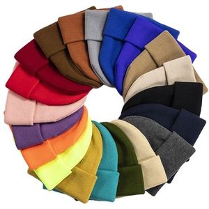 Gorros Unisex logotipo personalizado bordado tejido sólido Beanie logotipo personalizado invierno cálido sombrero acrílico puños cálidos sombreros de invierno - Product Image 4