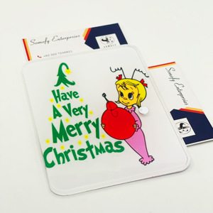 Etiqueta personalizada de alta calidad Imán de azulejo acrílico Diseño de Feliz Navidad Azulejo de pestañas Pestañas y herramientas sostenibles - Product Image 2