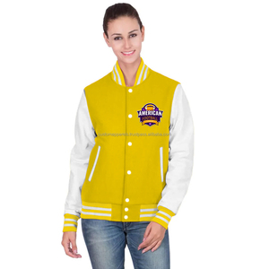 Chaqueta universitaria de algodón con logotipo personalizado Chaqueta universitaria de calle Premium para mujer - Product Image 1