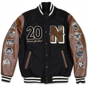 2024 personnalisé hommes grande taille Letterman veste laine corps en cuir manches Varsity Bomber veste Logo OEM en gros hiver - Product Image 3