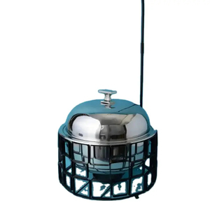 Cacerola de Acero Duradera de Estilo Retro con Tapa, el Calentador de Comida Ideal para Bodas, Catering y Presentación Elegante de Alimentos - Product Image 3