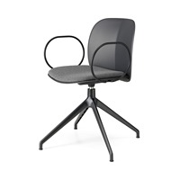 Fauteuil pivotant rembourré en tissu avec base en étoile