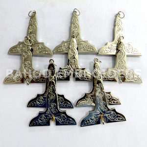 Collier d'officier maçonnique, bijou de régalias, plaqué argent - Bijou de garde intérieur - Product Image 6