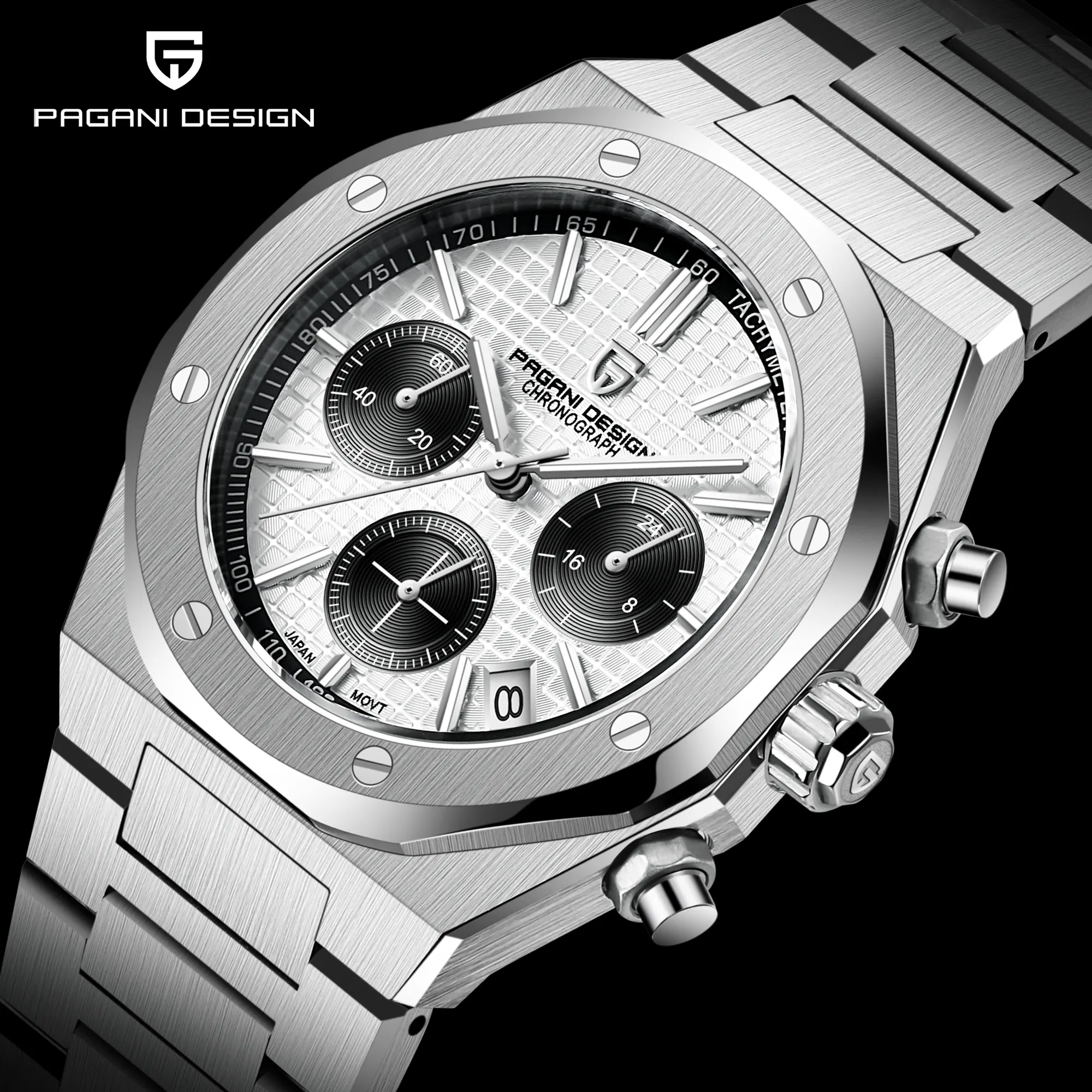 2022 PAGANI Design 1707 Top Brand Men's Business Japan vk63 Quartz Watches 316L Stainless Steel Diving Chronograph Watch Relogio