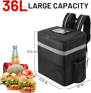Mochila Térmica para Entrega de Alimentos con 2 Portavasos, Bolsas Refrigerantes para Comida Caliente y Fría para Bicicleta, Reutilizable para Compras - Product Image 2