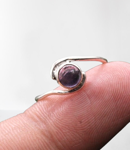 Joyería de plata de moda estampada de plata 925, el mejor diseño, Plata de Ley 925 sólida, amatista clásica, piedras preciosas, anillo hecho a mano - Product Image 1