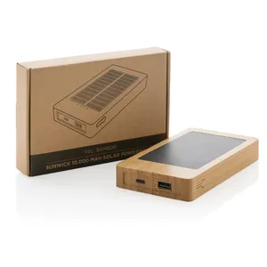 Batterie solaire écologique 10 000 mAh en bambou pour la promotion - Product Image 6