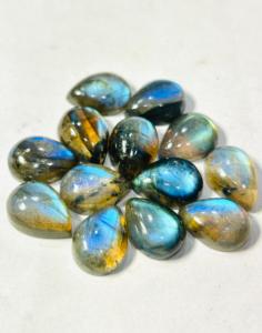 ชุดอัญมณีทรงหลังเบี้ยตัดรูปลูกแพร์ขนาด8x12มม. ทำจากแร่แลบราโดไรต์ธรรมชาติ13ชิ้น - Product Image 3