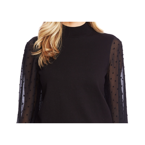 Maglione da Donna Cece Stile Coreano con Collo Alto e Design a Contrasto, Nero, Taglia M - per Autunno e Inverno - Product Image 5