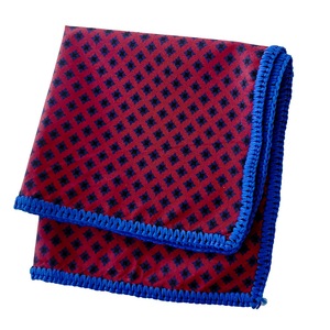 Pañuelo de bolsillo con borde tejido a mano y diseño exclusivo para trajes de negocios para hombre, 100% seda, estilo británico, opciones en rojo vino y azul. - Product Image 2
